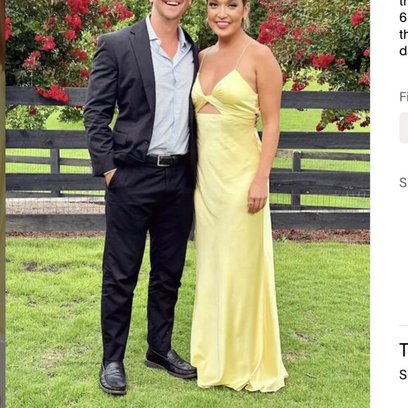 IEENA FOR MAC DUGGAL Butter Yellow Twist Front Gown Maxi Dress Size 12 - Picture 5 of 6